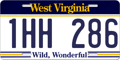 WV license plate 1HH286