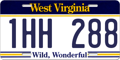 WV license plate 1HH288