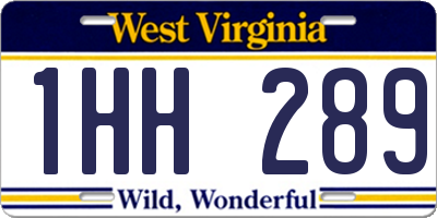 WV license plate 1HH289