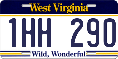 WV license plate 1HH290