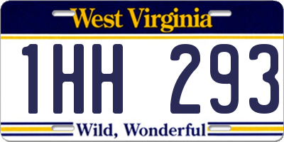 WV license plate 1HH293