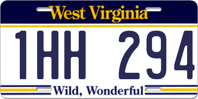 WV license plate 1HH294