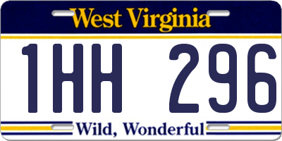 WV license plate 1HH296