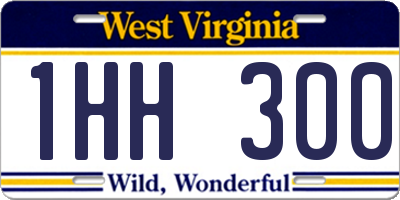 WV license plate 1HH300