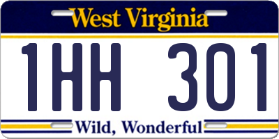 WV license plate 1HH301