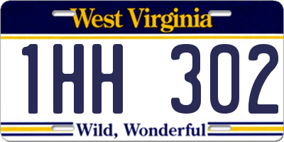 WV license plate 1HH302
