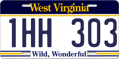 WV license plate 1HH303