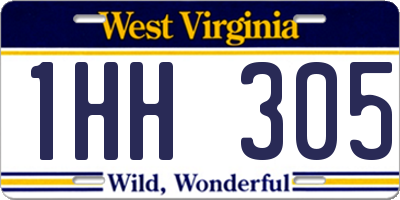 WV license plate 1HH305