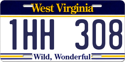WV license plate 1HH308