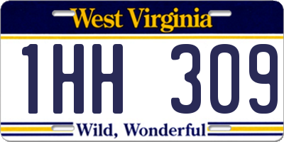 WV license plate 1HH309