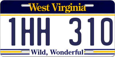 WV license plate 1HH310