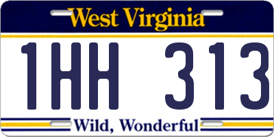WV license plate 1HH313