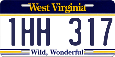 WV license plate 1HH317