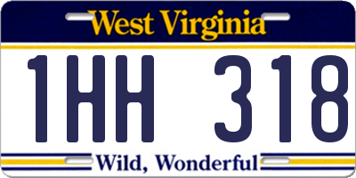 WV license plate 1HH318