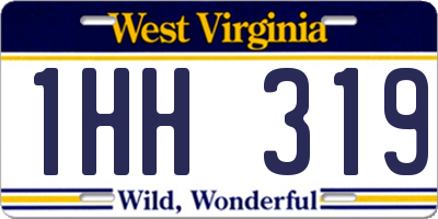 WV license plate 1HH319