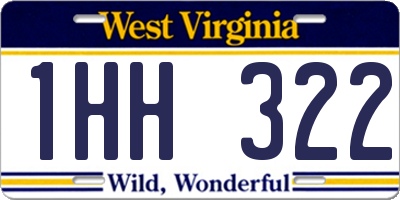 WV license plate 1HH322