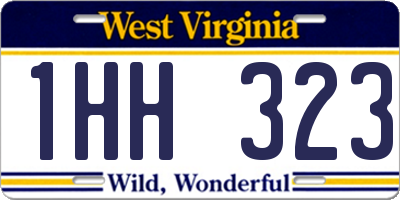 WV license plate 1HH323