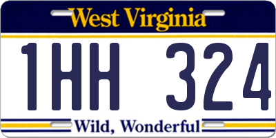 WV license plate 1HH324