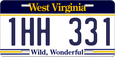 WV license plate 1HH331
