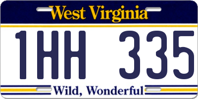 WV license plate 1HH335