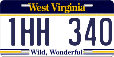 WV license plate 1HH340