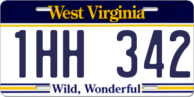 WV license plate 1HH342