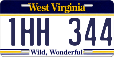 WV license plate 1HH344