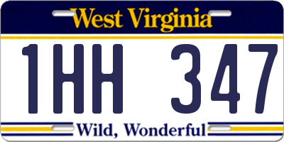 WV license plate 1HH347