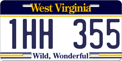 WV license plate 1HH355