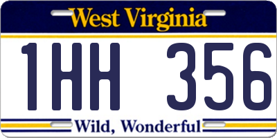 WV license plate 1HH356