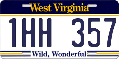 WV license plate 1HH357