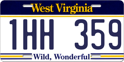 WV license plate 1HH359