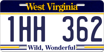 WV license plate 1HH362