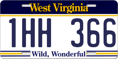 WV license plate 1HH366