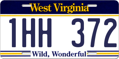 WV license plate 1HH372