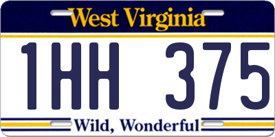 WV license plate 1HH375