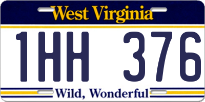 WV license plate 1HH376
