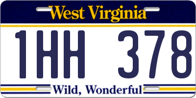 WV license plate 1HH378