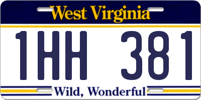 WV license plate 1HH381