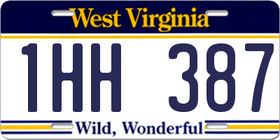 WV license plate 1HH387