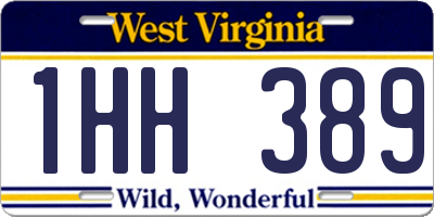 WV license plate 1HH389
