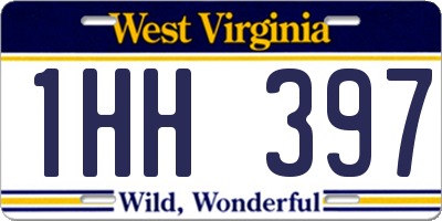 WV license plate 1HH397