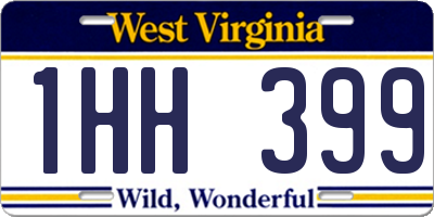 WV license plate 1HH399