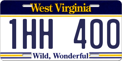 WV license plate 1HH400