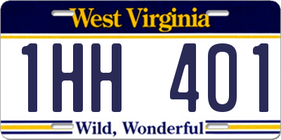 WV license plate 1HH401