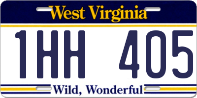 WV license plate 1HH405