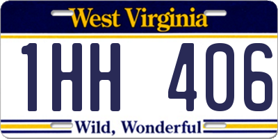 WV license plate 1HH406