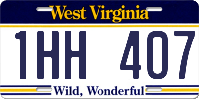 WV license plate 1HH407