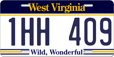 WV license plate 1HH409