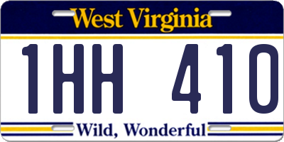 WV license plate 1HH410
